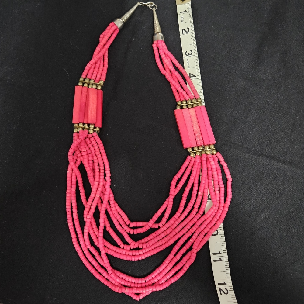 Vintage bright pink necklace